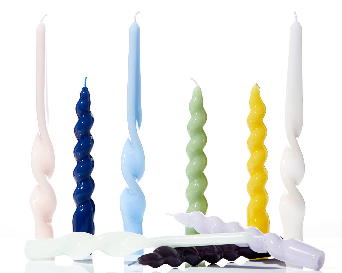 Spiral Stabkerzen 3er Set Navy