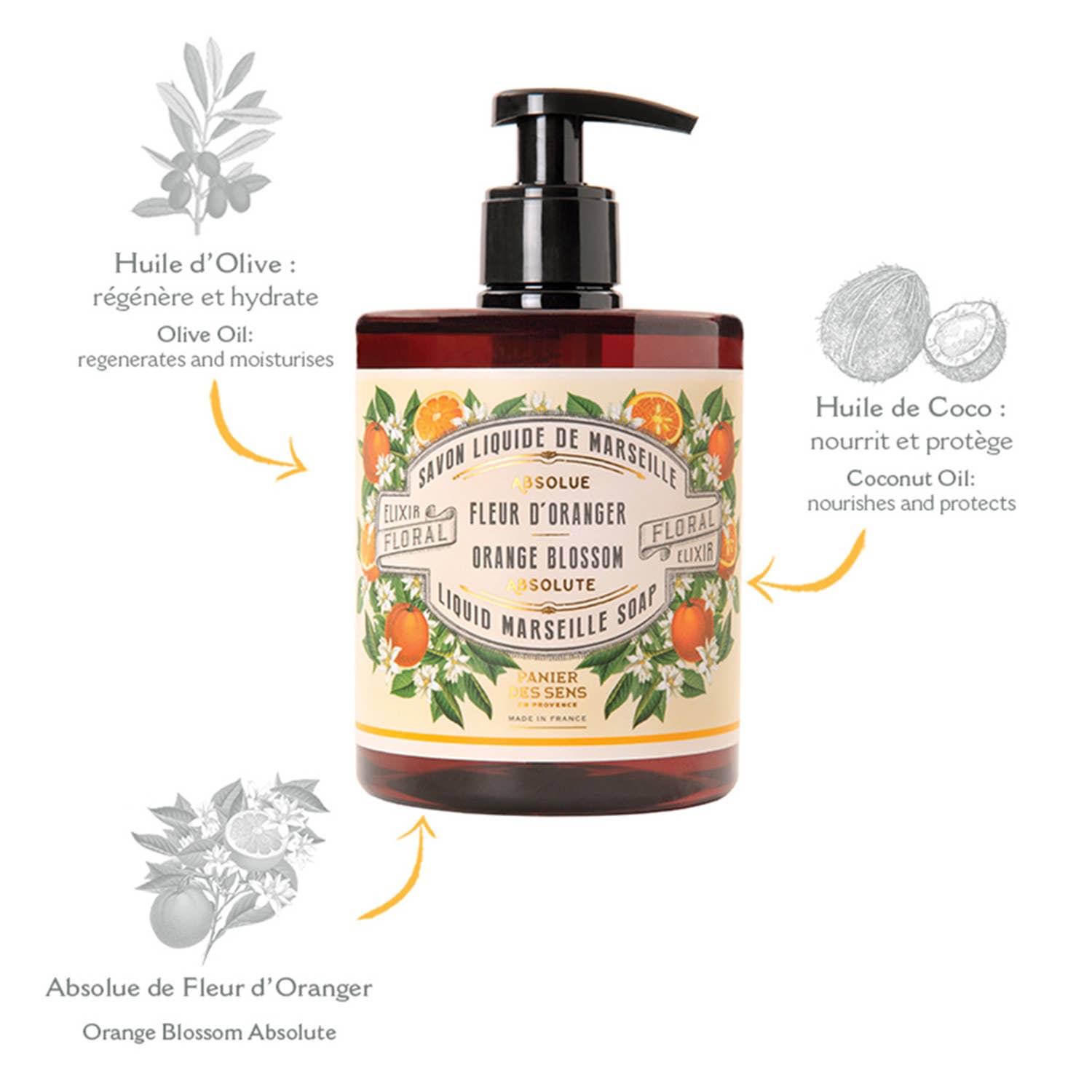 Marseille Flüssigseife Orangenblüte, 500 ml